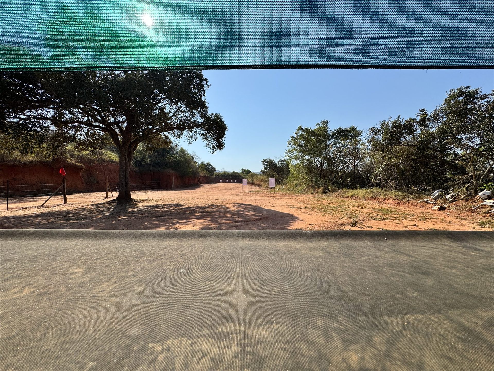 Shooter's view along the 100 metre range