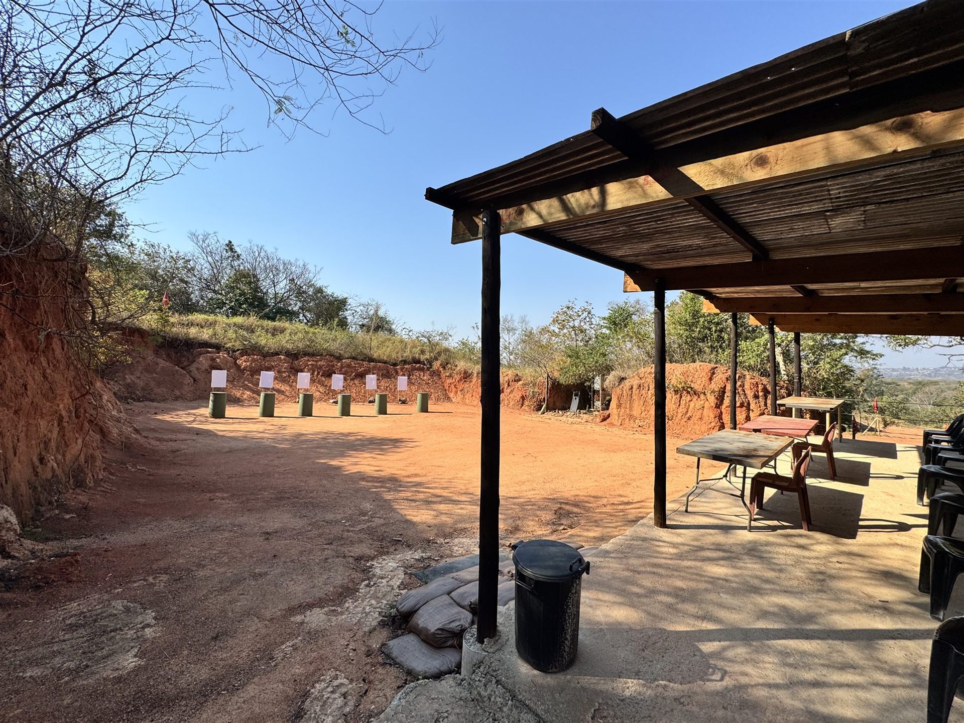 Covered preparation and seating area overlooking the JW 20 metre range